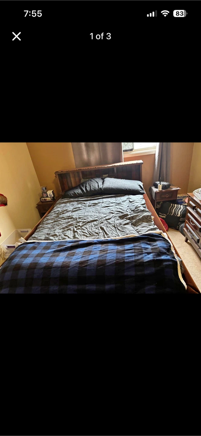 Wooden Bed Frame with Drawers