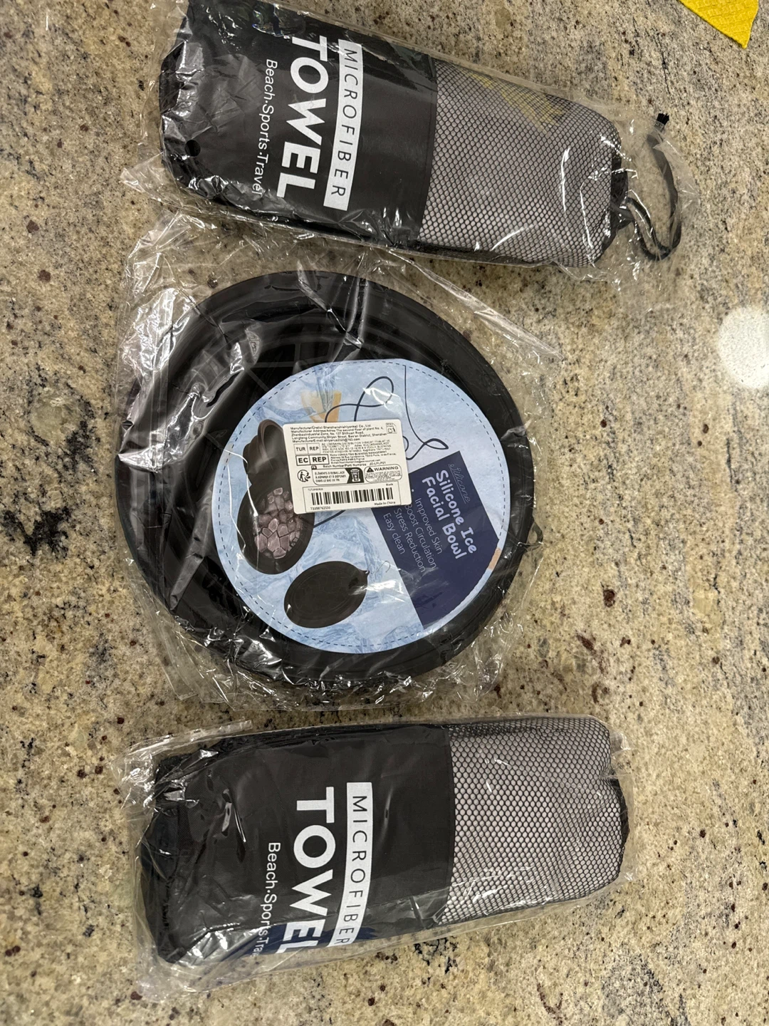 Two Microfiber Towels and Silicone Facial Bowl Set