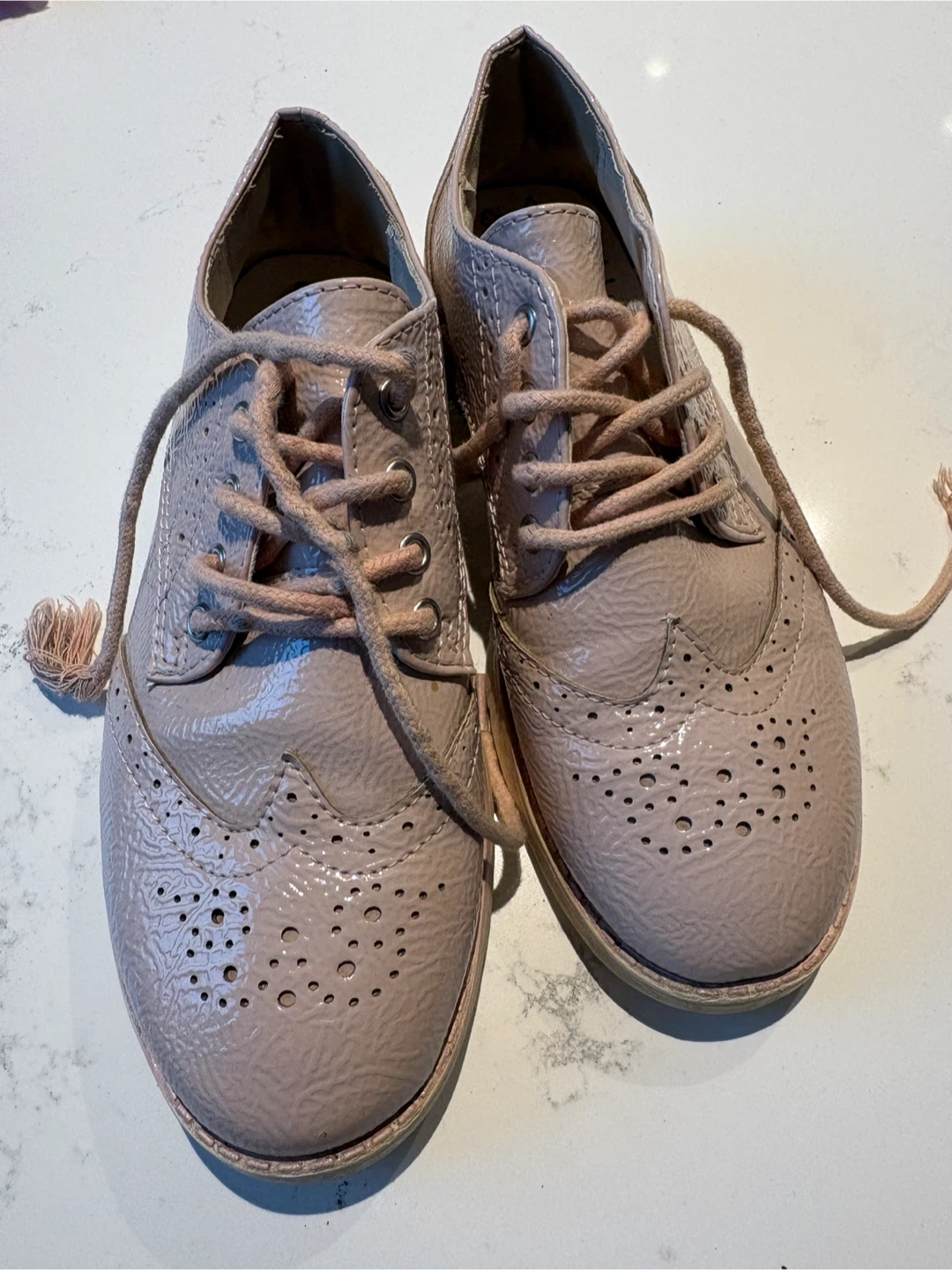 Kids Pink Brogues Shoes - Size 33
