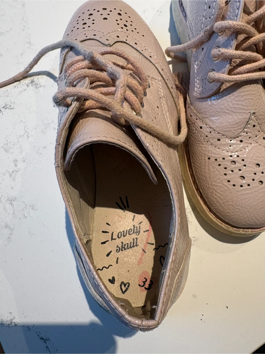 Kids Pink Brogues Shoes - Size 33 - photo 2