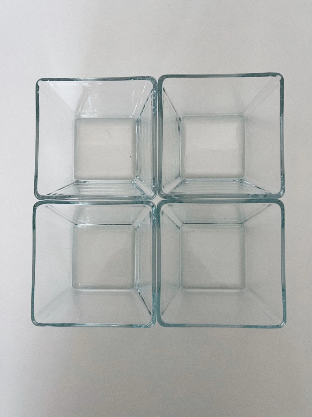 Set of 4 Glass Square Bowls