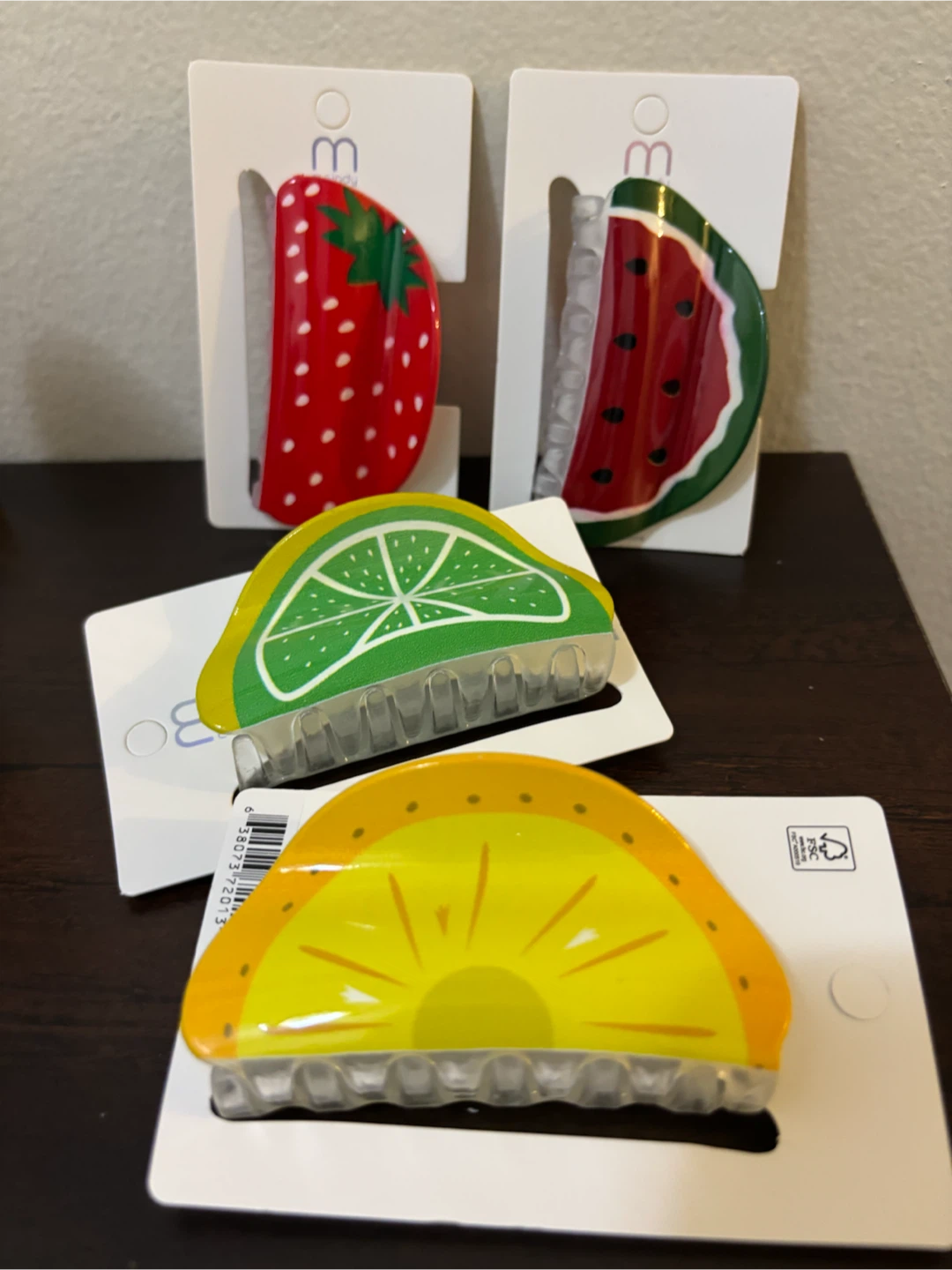 NEW-CLEARANCE-4 Fruit Hair Claw Clips