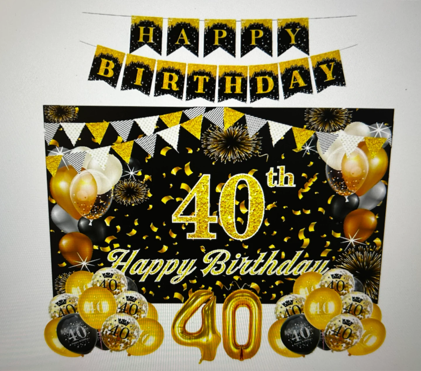 40th Birthday Party Decoration Set