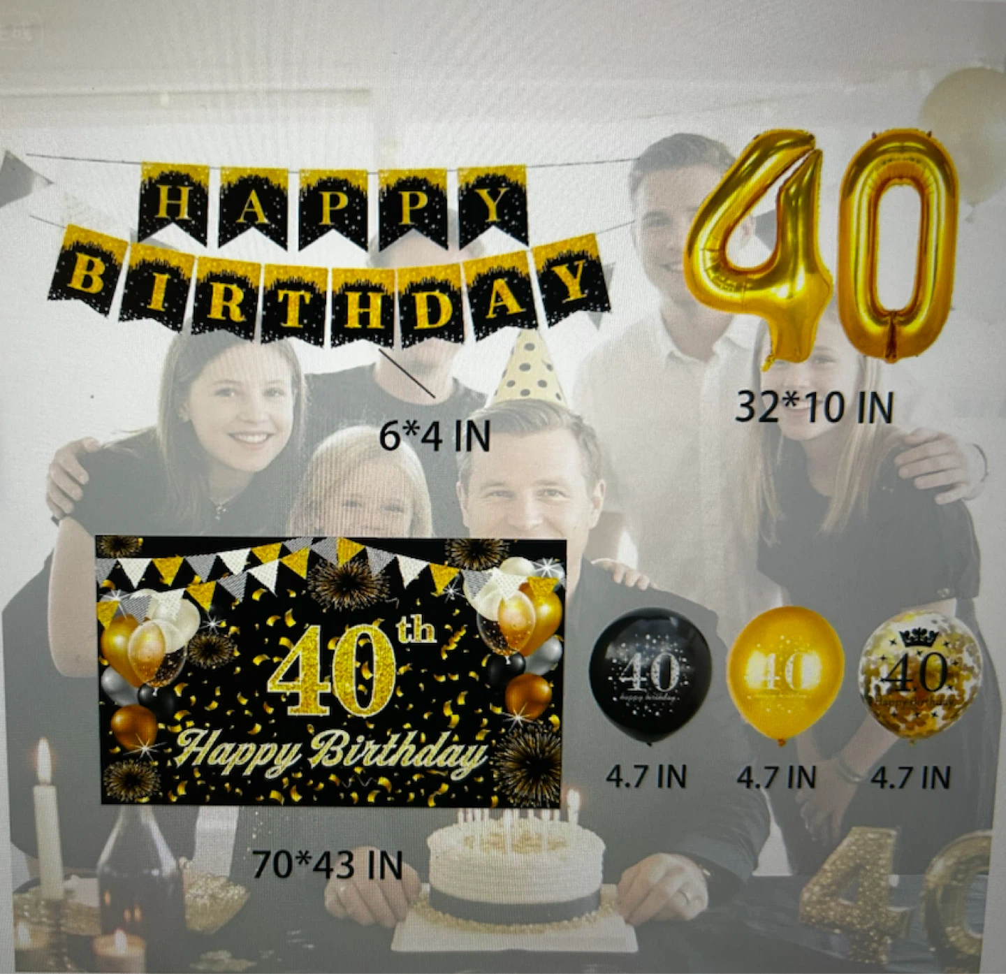 40th Birthday Party Decoration Set - photo 3