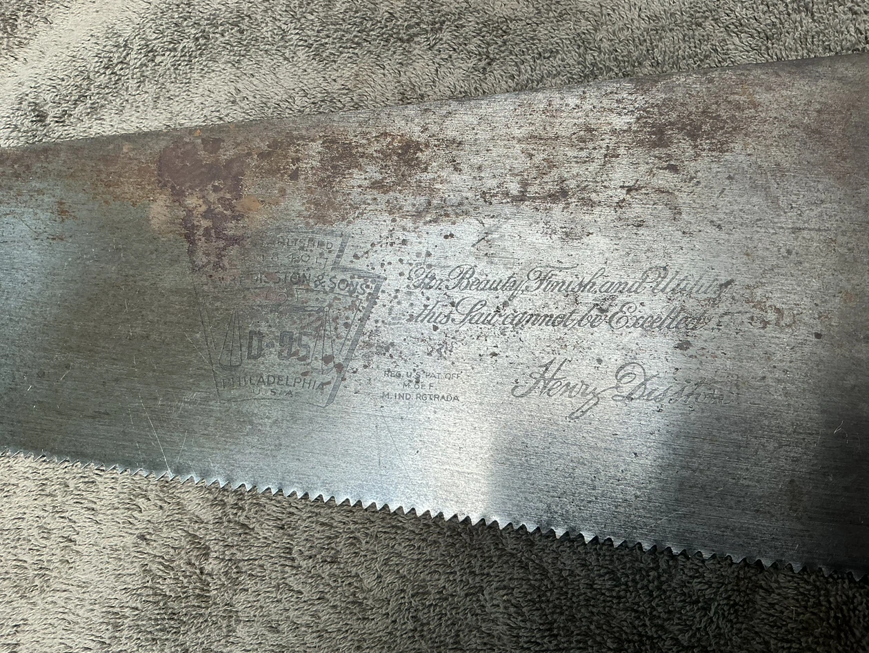 Disston D-95  26” 8 point Hand Saw ! - photo 4