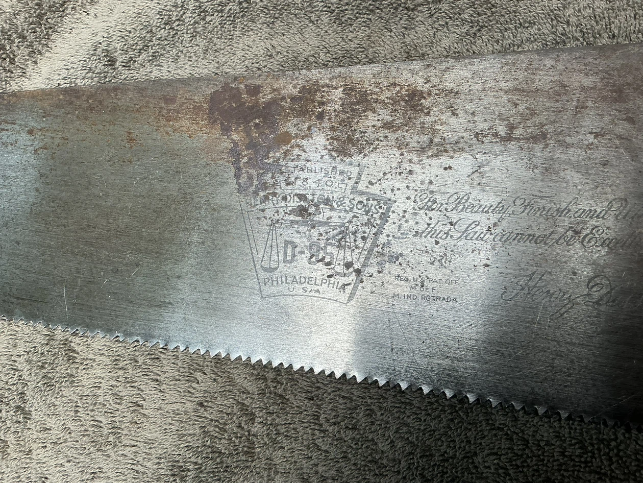 Disston D-95  26” 8 point Hand Saw ! - photo 5