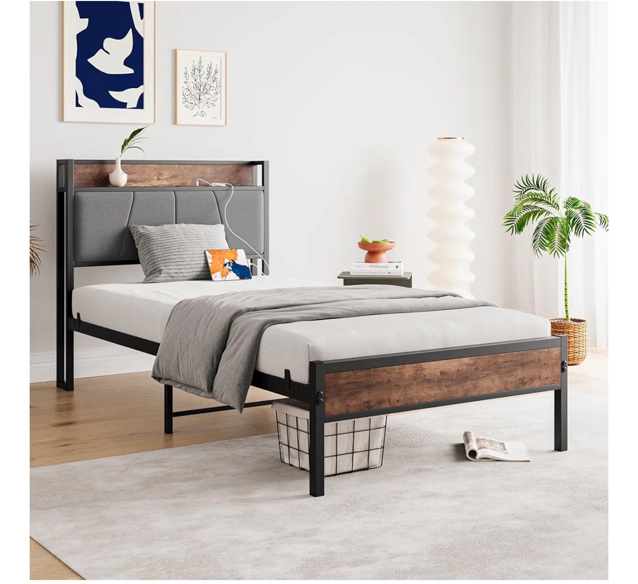 Twin bed with mattress- almost new - photo 3