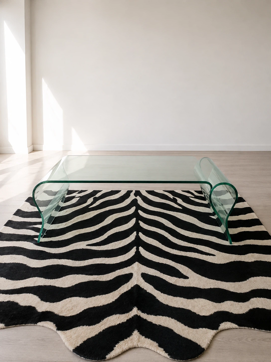 1980s Undulating Glass Coffee Table w/ Frosted Accents - photo 2