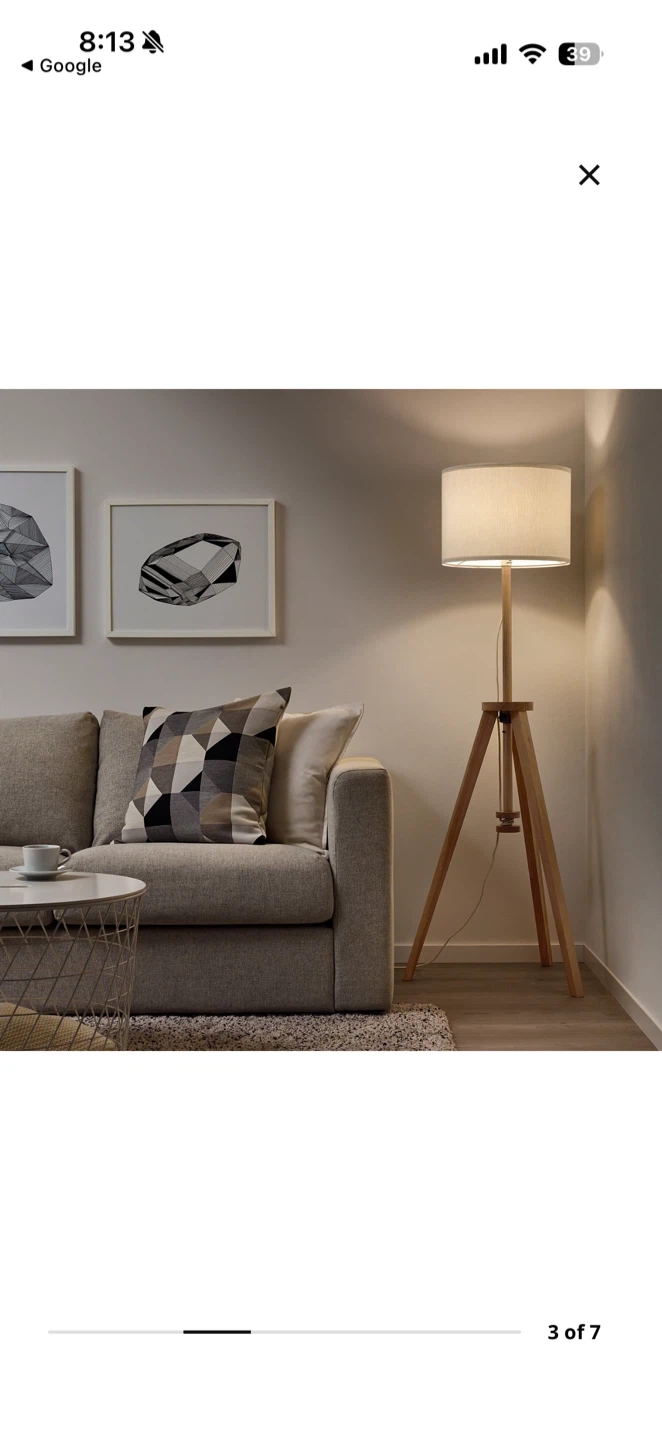 IKEA LAUTERS Floor Lamp, Ash/White