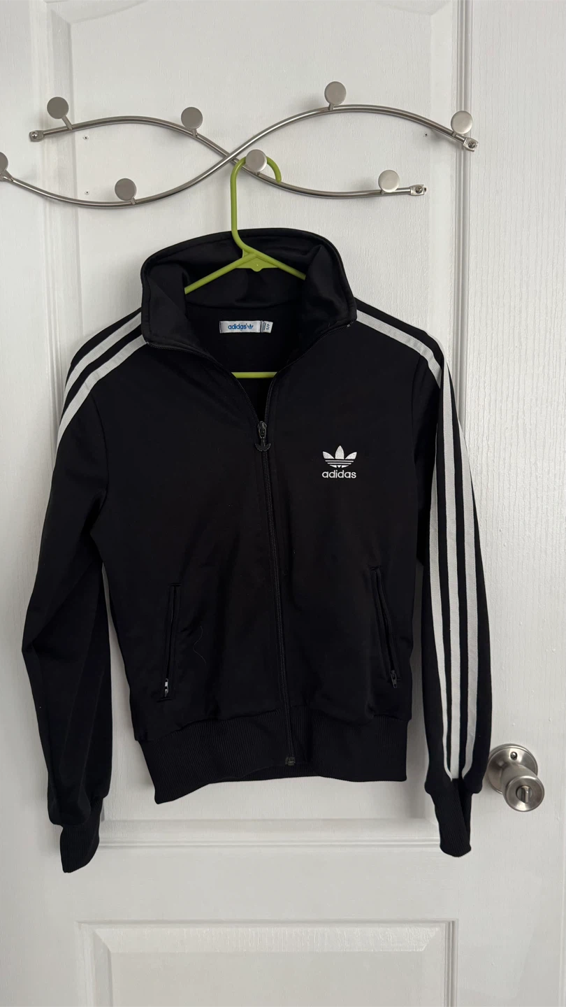 Adidas Black Track Jacket Trefoil Logo