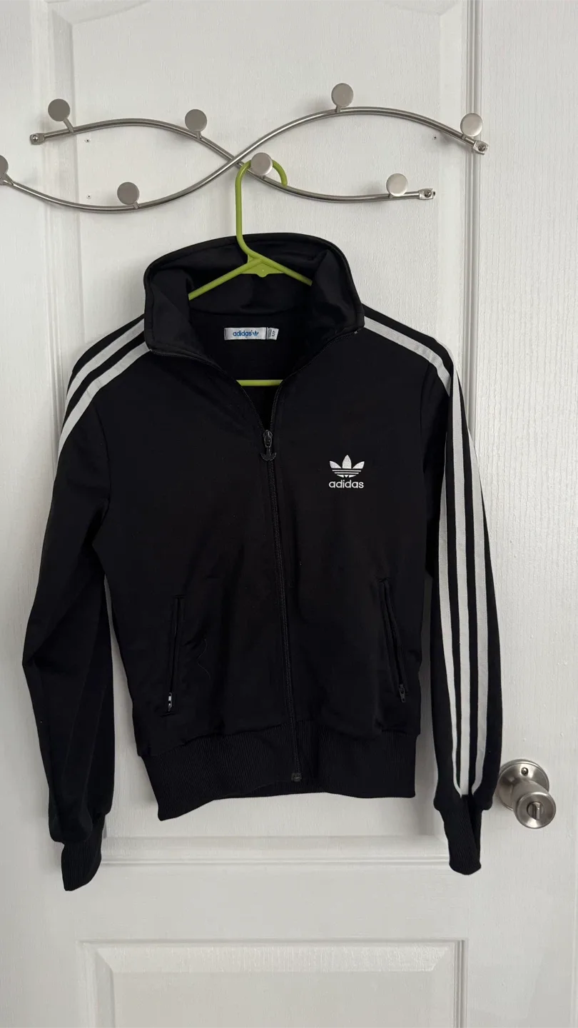 Adidas Black Track Jacket Trefoil Logo