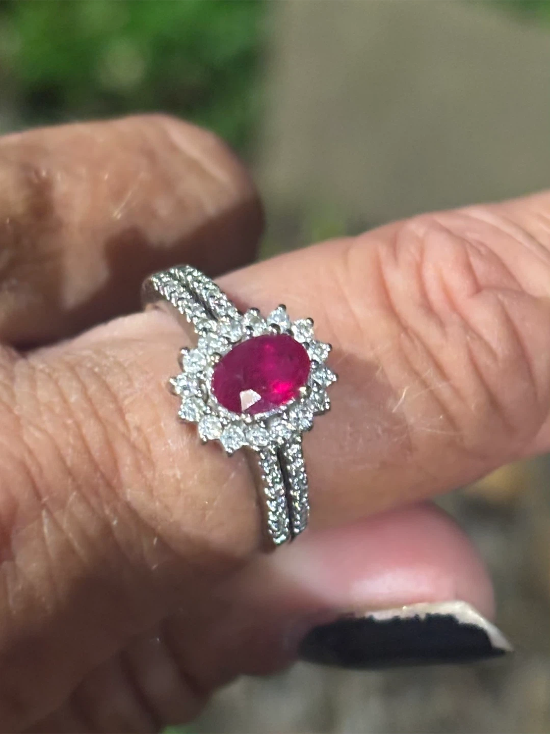 18k White Gold Ruby and Diamond Ring