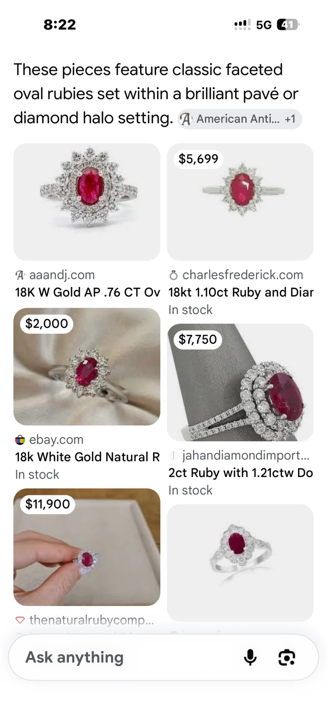 18k White Gold Ruby and Diamond Ring - photo 4