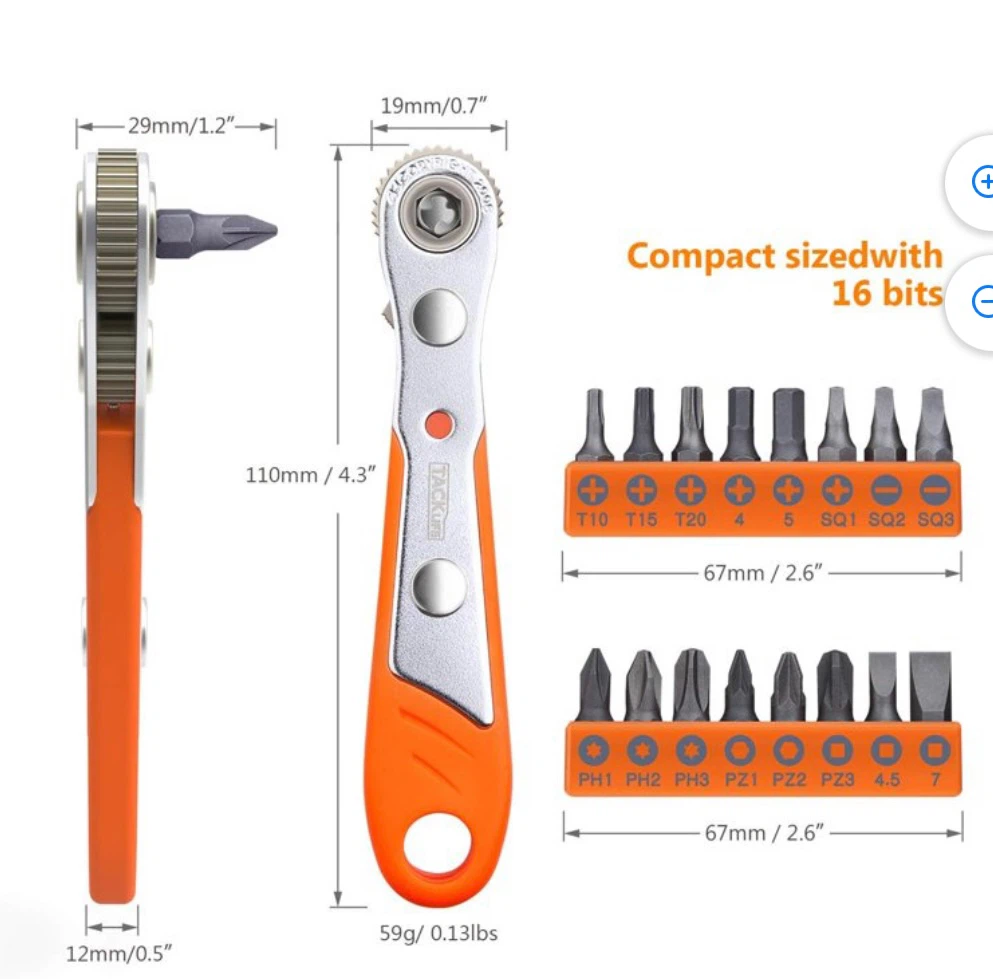 Brand New 1/4" Mini Ratchet Screwdriver Set 17 Pcs - Tacklife - photo 3