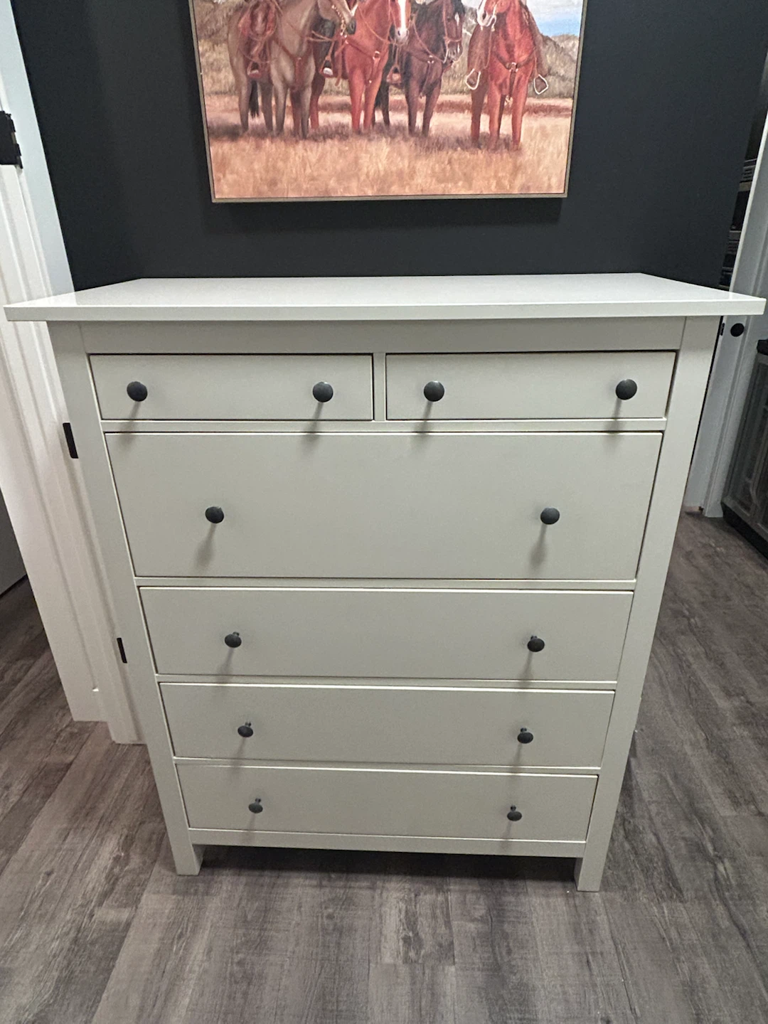 IKEA HEMNES Tall white dresser with 6 drawers