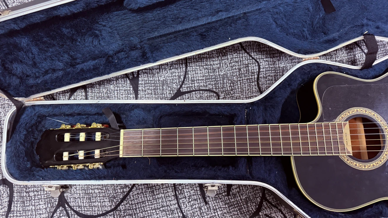 Black Acoustic Guitar with Case