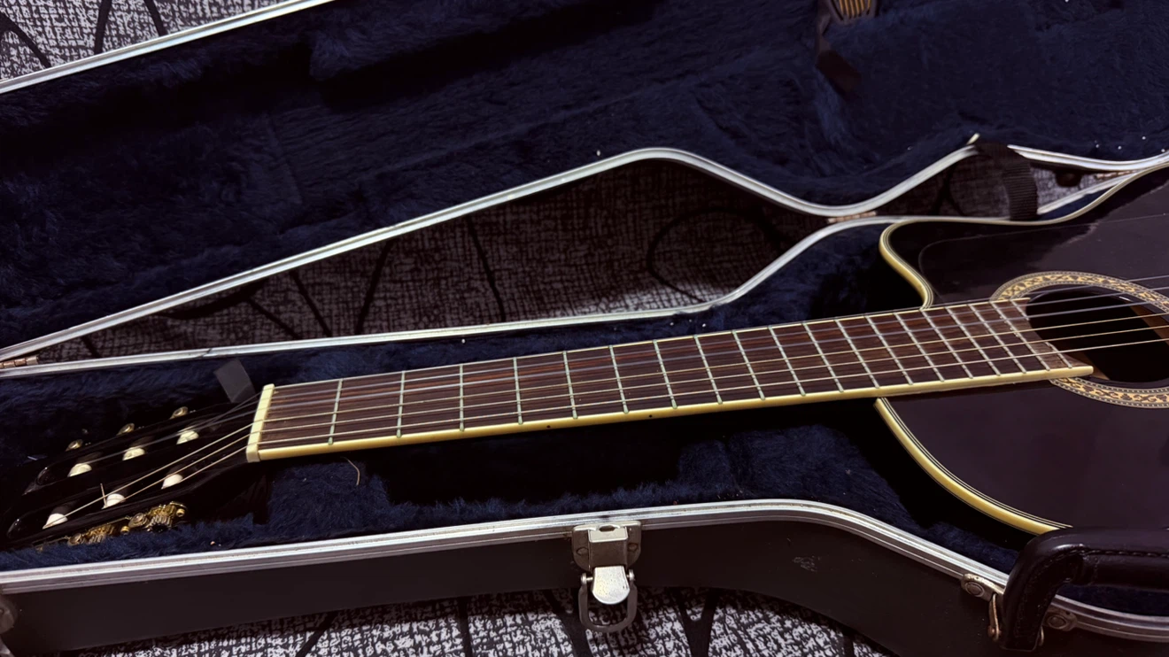 Black Acoustic Guitar with Case - photo 4