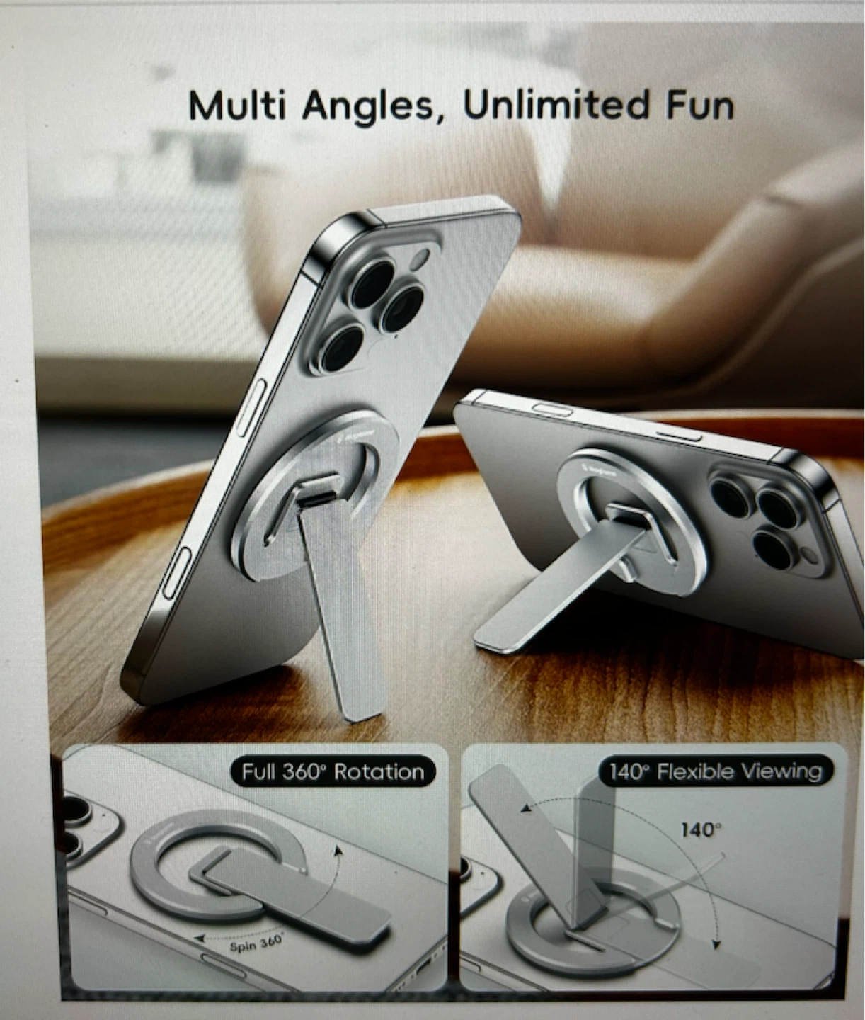MagTame Magnetic Phone Stand & Grip Silver - photo 4