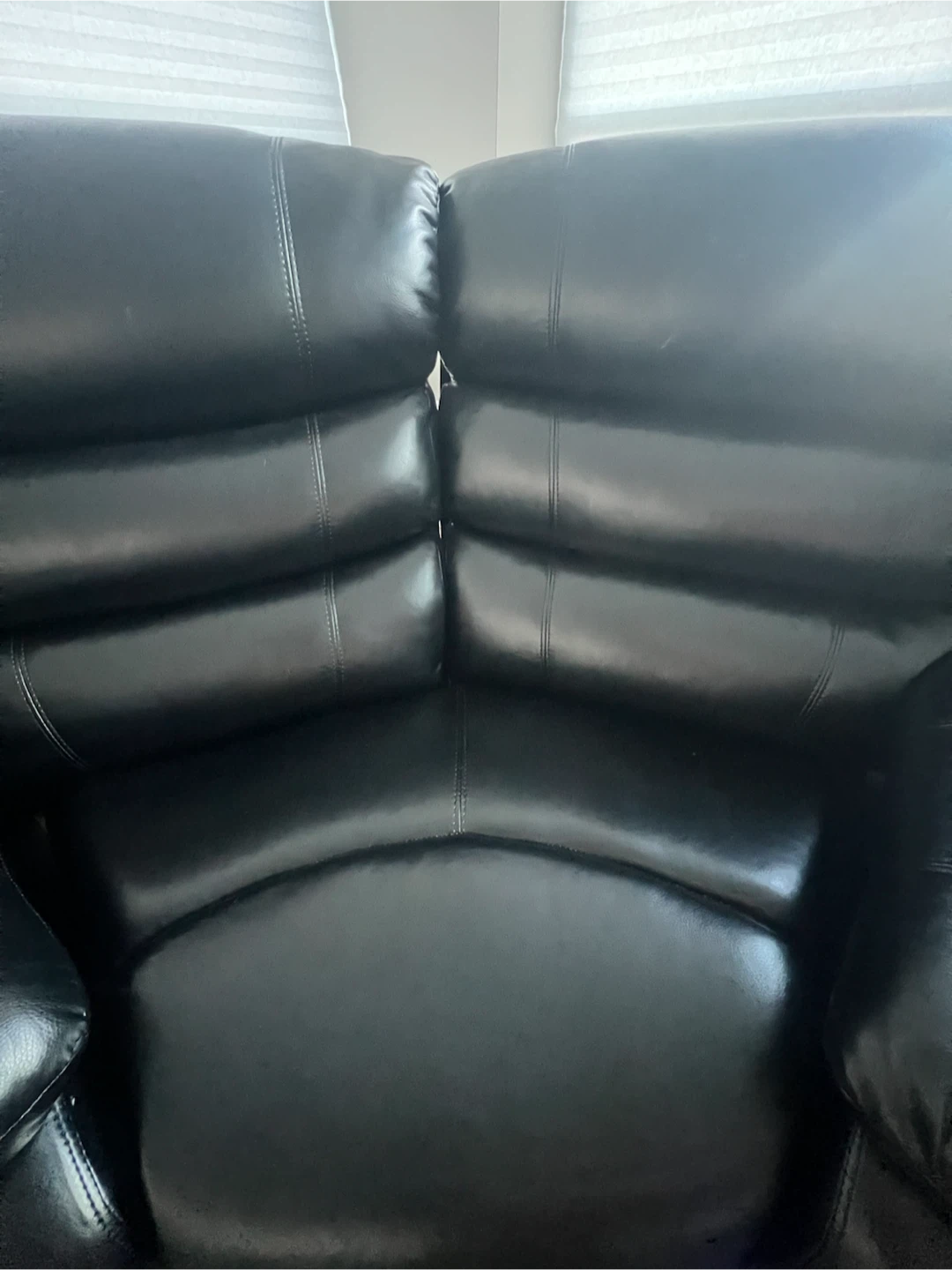 Black Leather Sectional Sofa with Recliners and LED Lights - photo 5