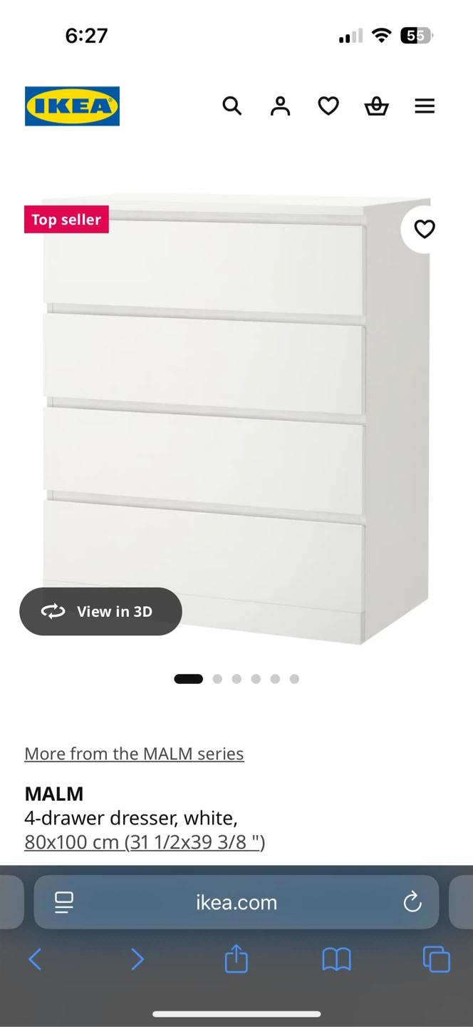 IKEA MALM 4-drawer dresser, white - photo 2
