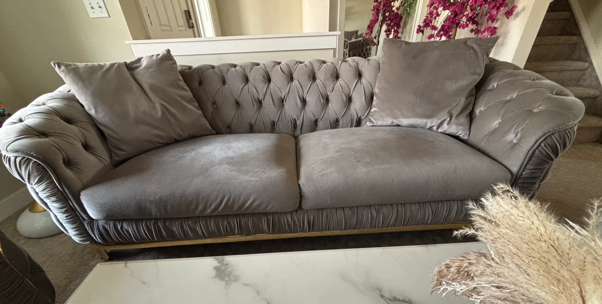 Marble Top Coffee Table with Gold Base