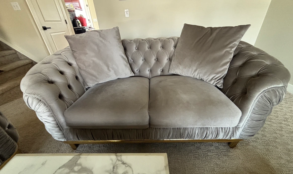 Marble Top Coffee Table with Gold Base - photo 2