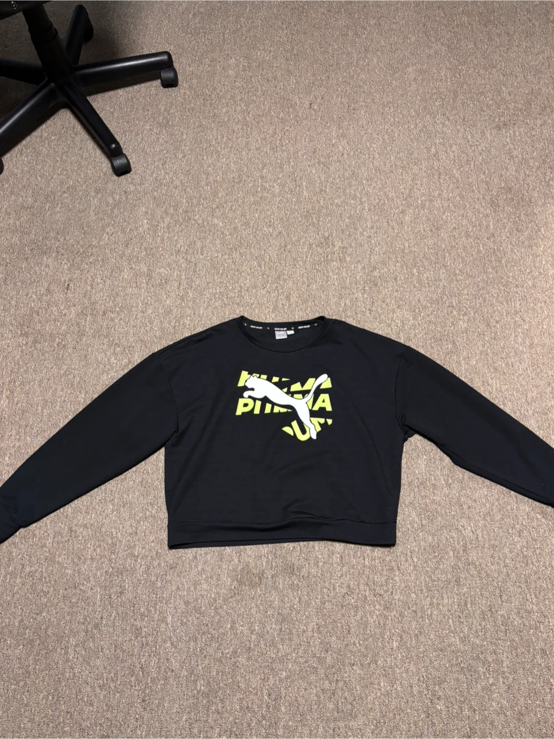 Puma Black Cropped Long Sleeve Top