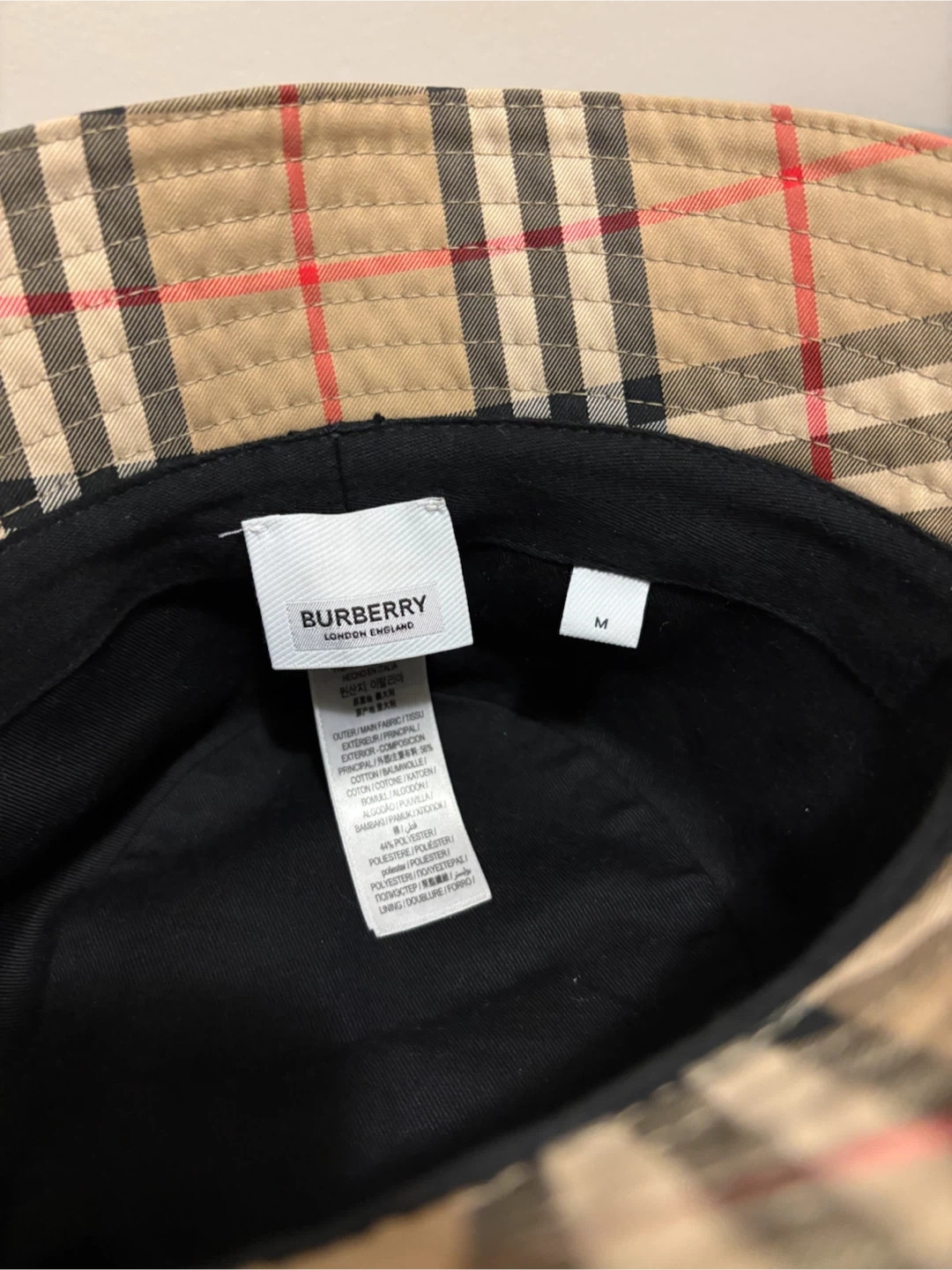 Burberry Check Bucket Hat - Size M - photo 3