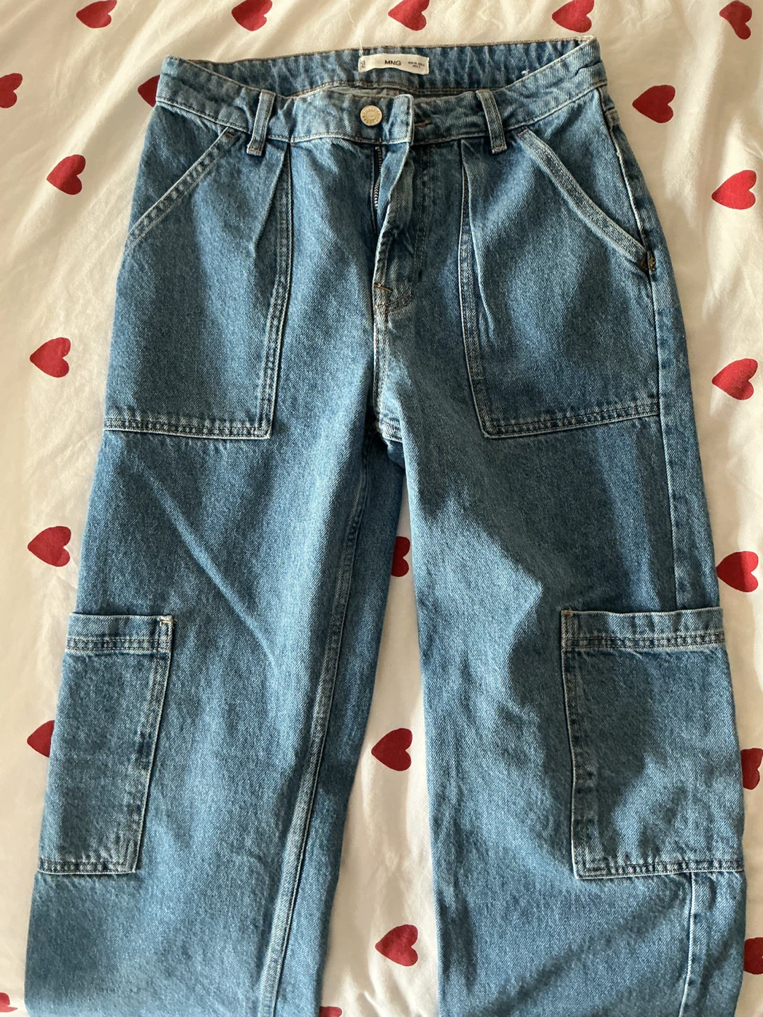 MANGO Blue Denim Cargo Jeans Size 26