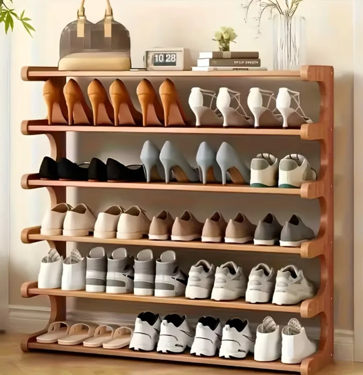 6-Tier Bamboo Wooden Shoe Rack Organizer (BRAND NEW IN BOX) - photo 2