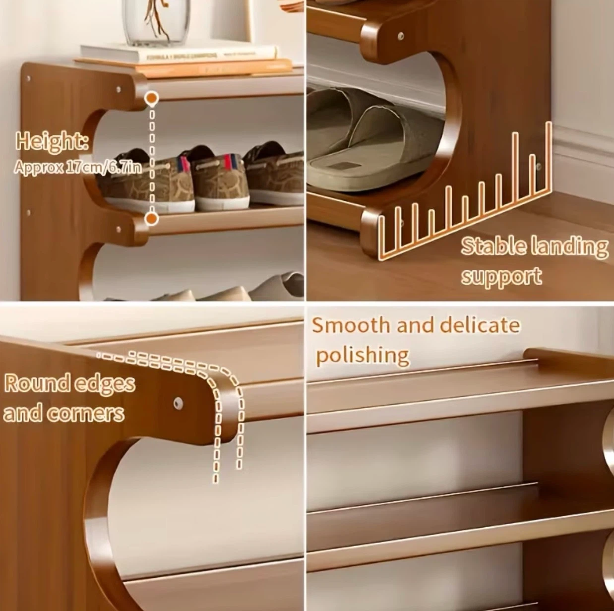 6-Tier Bamboo Wooden Shoe Rack Organizer (BRAND NEW IN BOX) - photo 3