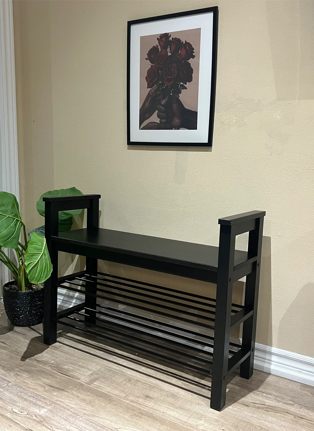 IKEA HEMNES Bench with Shoe Storage – Black-Brown