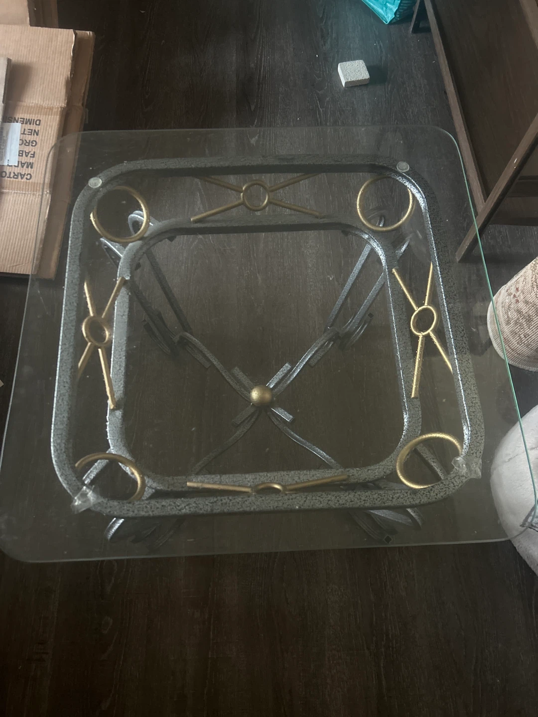 Glass Top Side Table - photo 2