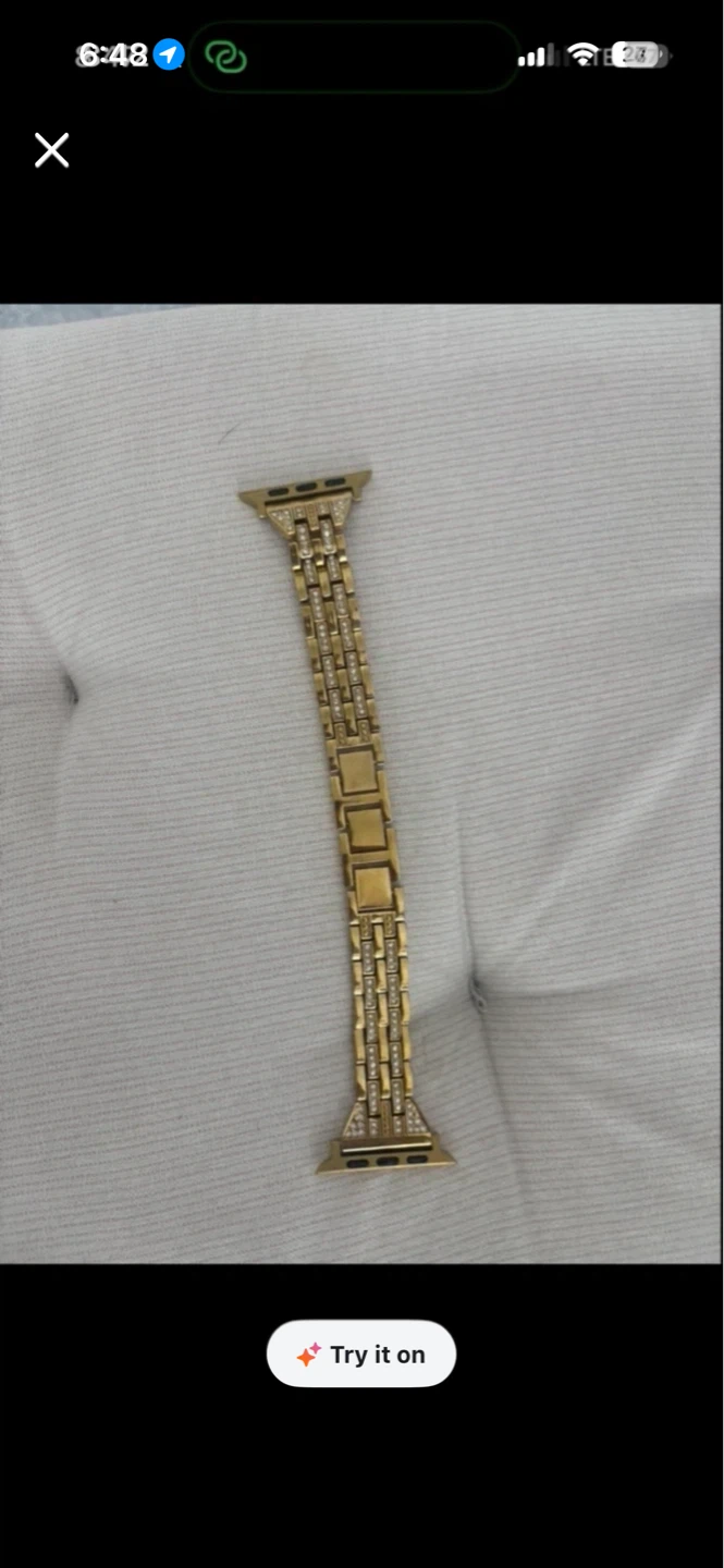 Gold Apple Watch Band with Crystals