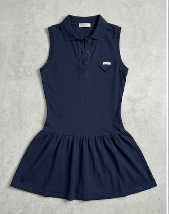 New Prada Navy Sleeveless Polo Dress Size L - photo 2