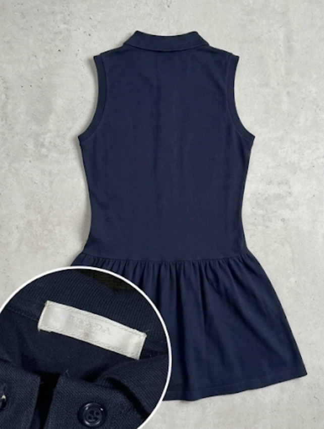 New Prada Navy Sleeveless Polo Dress Size L - photo 3