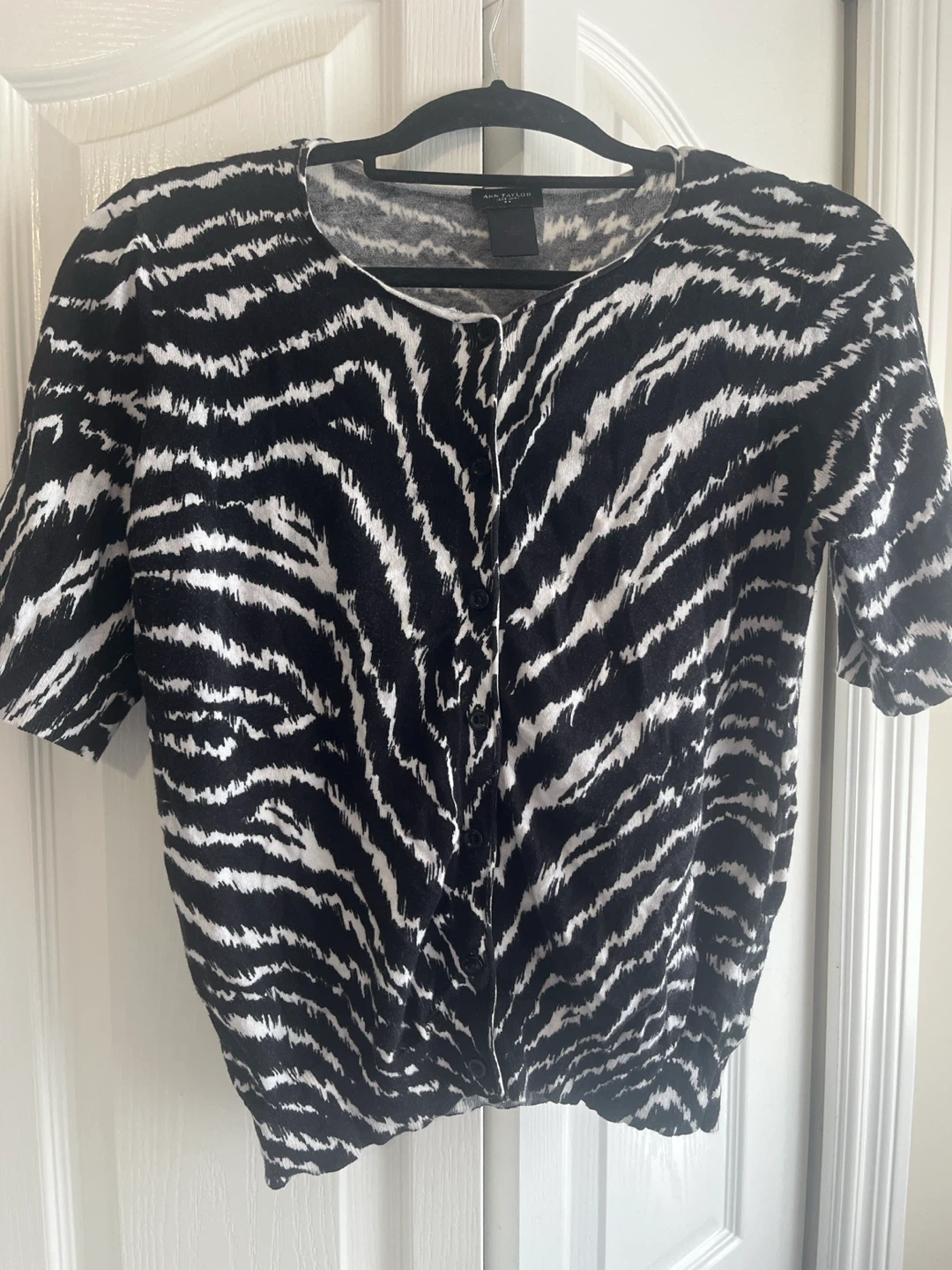 Ann Taylor Zebra Print Cardigan