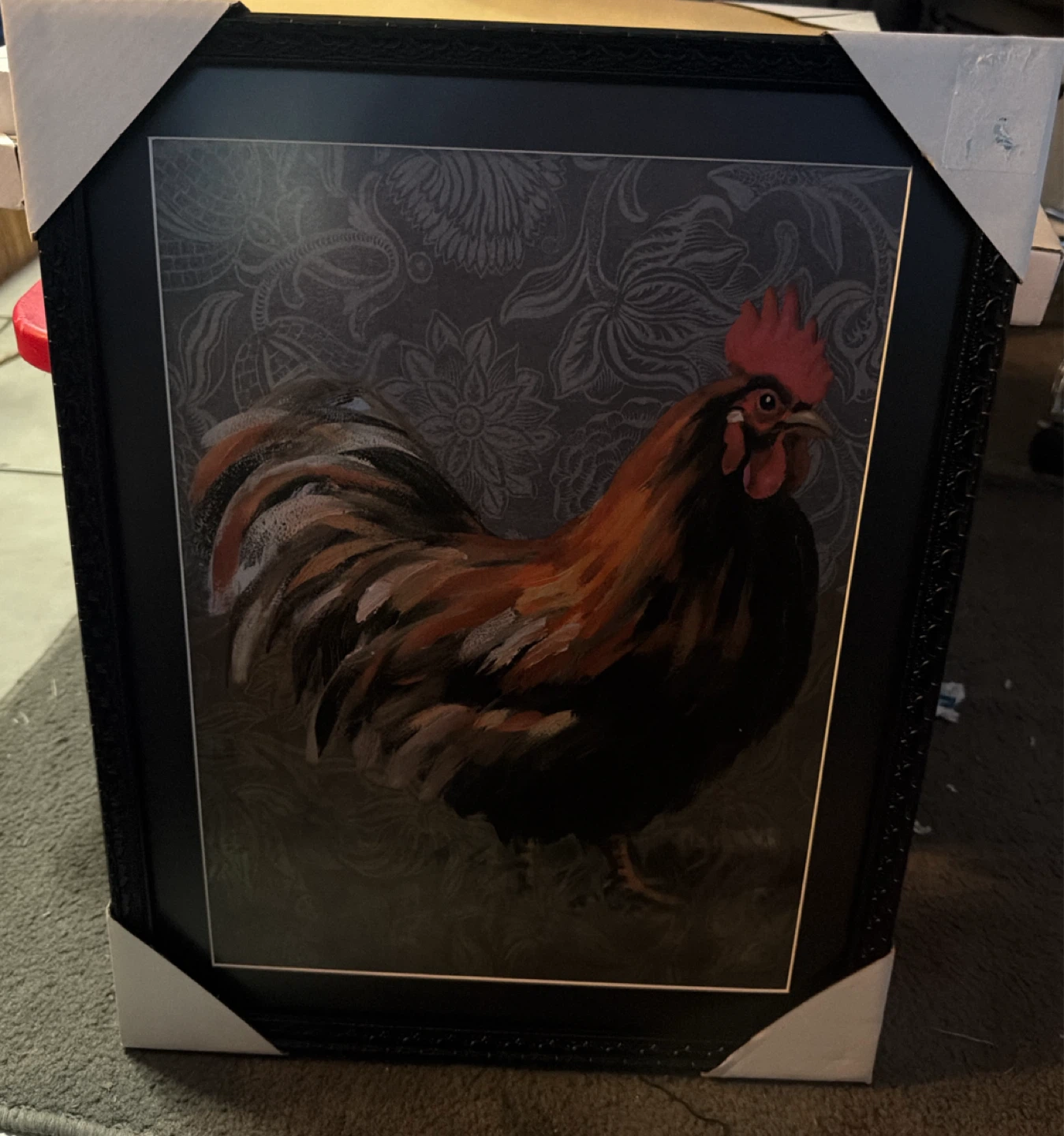 Framed Rooster Wall Art