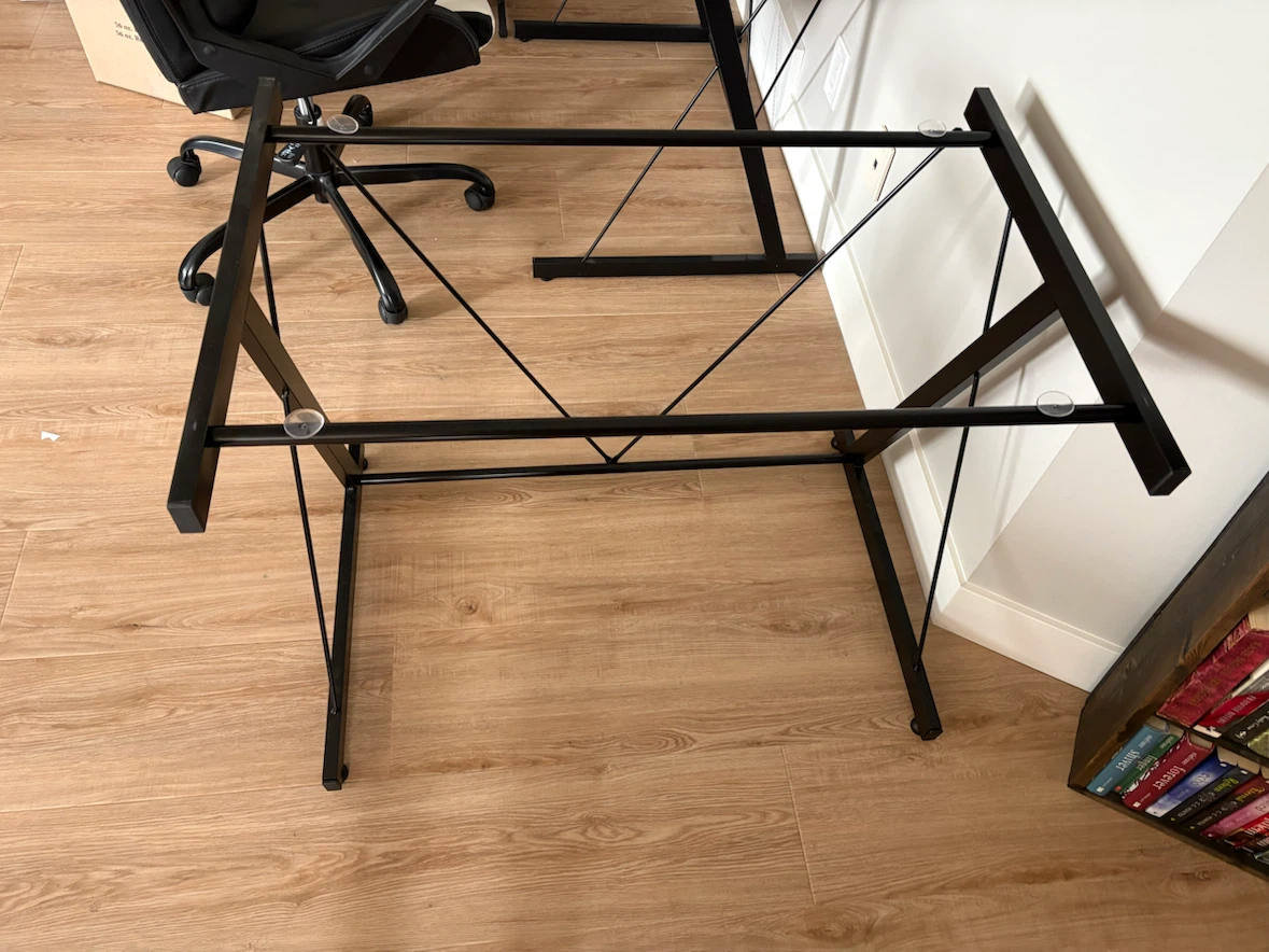 Glass top computer desk - photo 2
