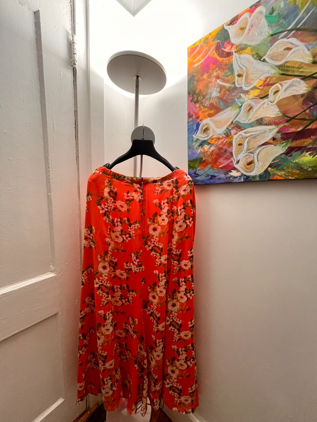 Orange Floral Maxi Skirt