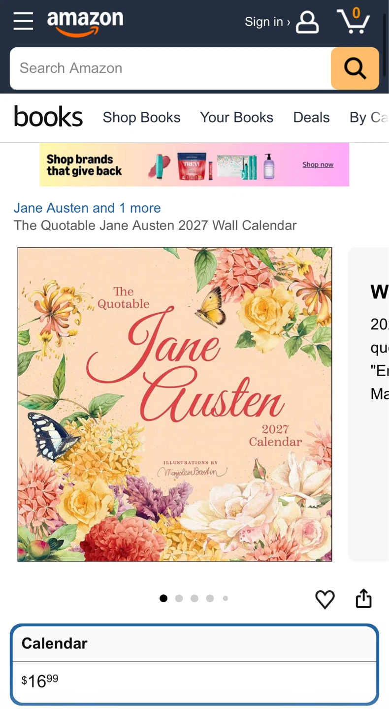 NEW✨2027 Calendar The Quotable Jane Austen - photo 3