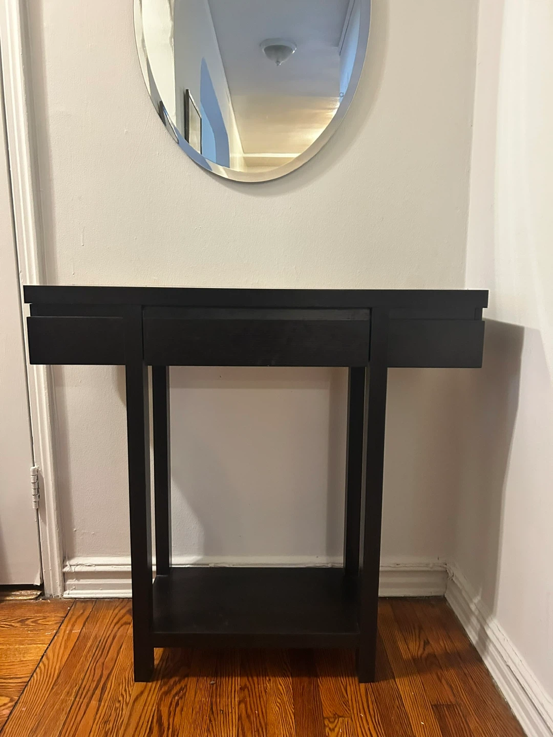 Dark Brown Console Table with Drawer - photo 2
