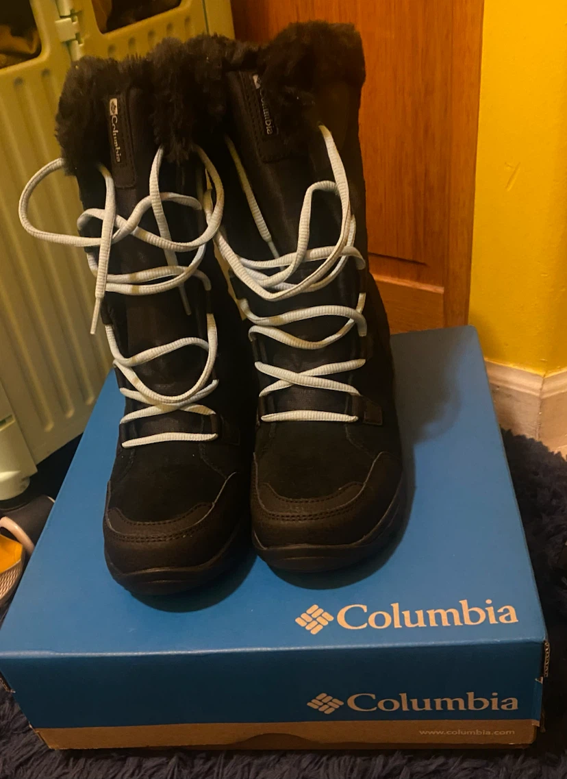 Columbia Black Snow Boots with Fur Trim