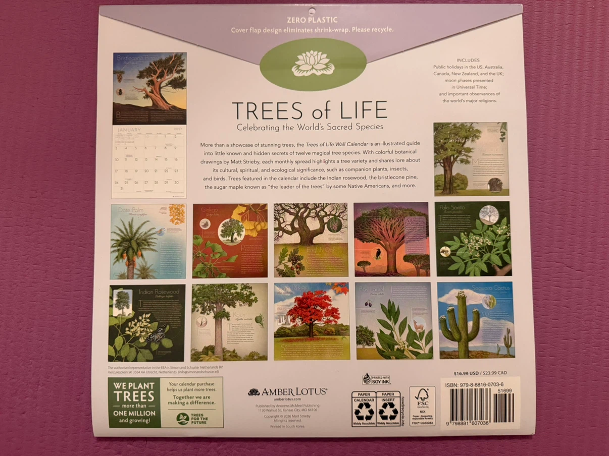 NEW✨Trees of Life 2027 Wall Calendar by Matt Strieby - photo 2