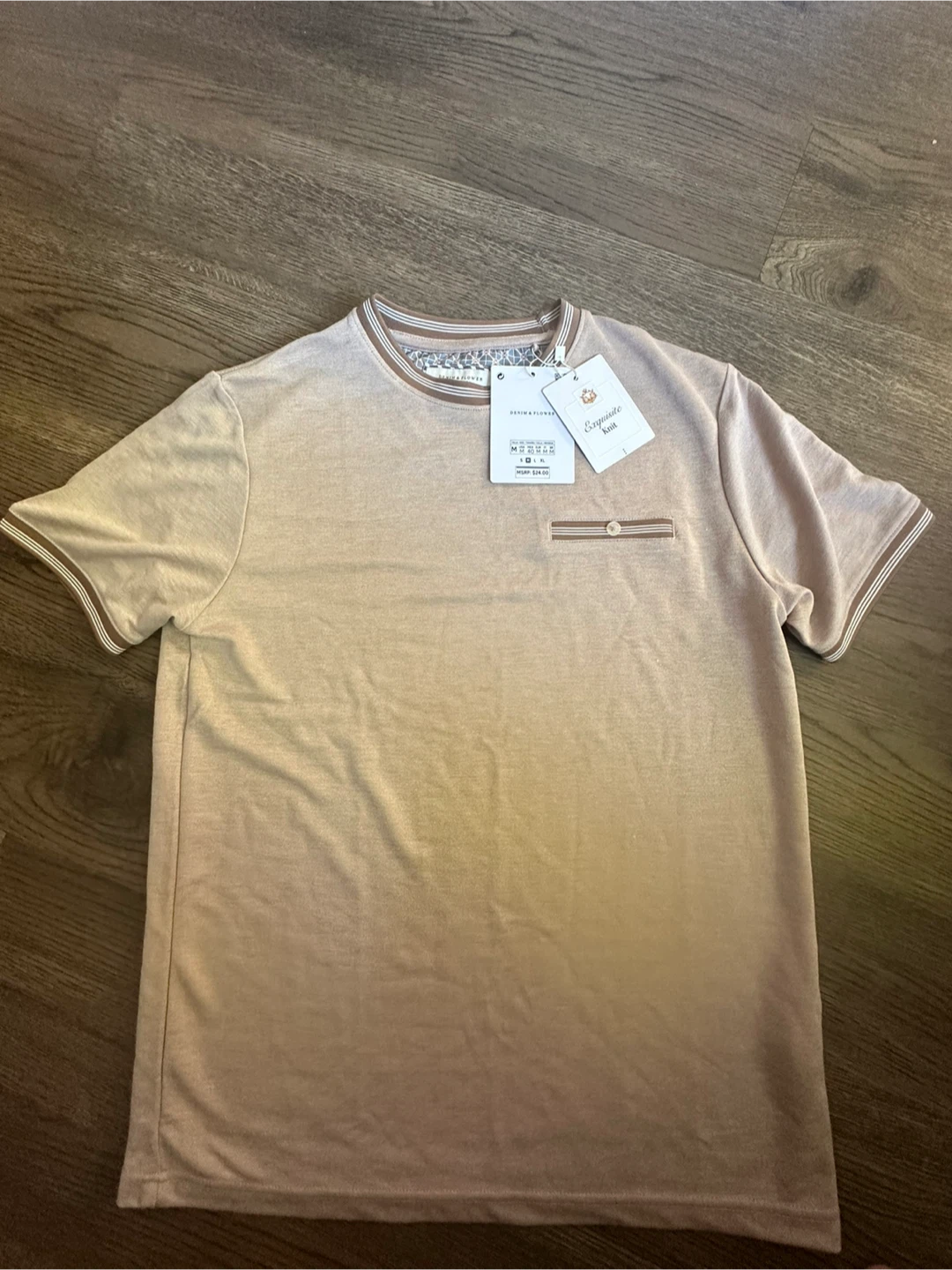 Denim & Flower Relaxed Fit Polo Shirt - Beige - Medium