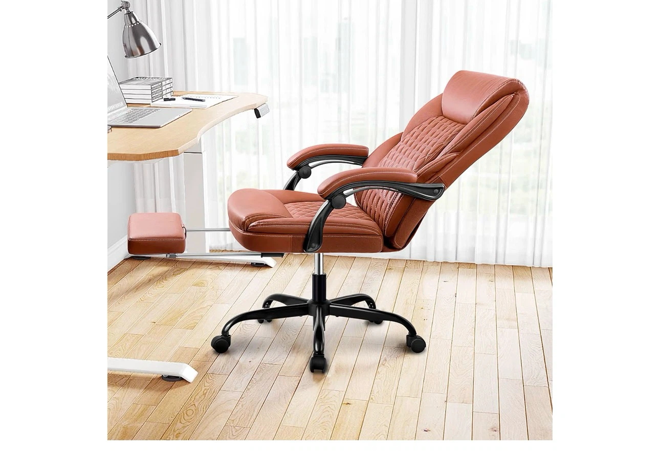 Brown Executive Office Chair with Footrest - photo 2