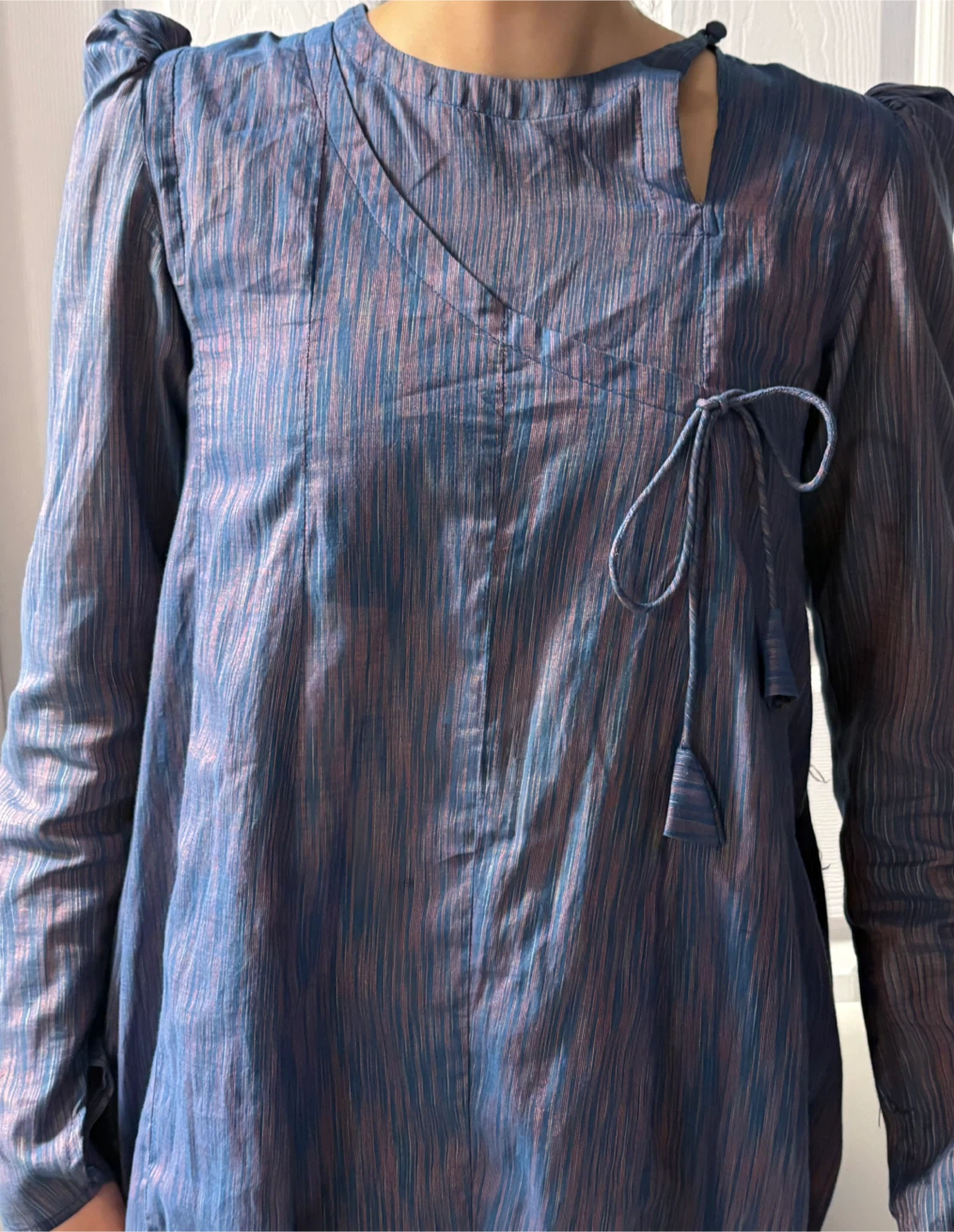 Pakistani / Indian Suit - Blue Tunic and Pants Set with pockets - photo 2