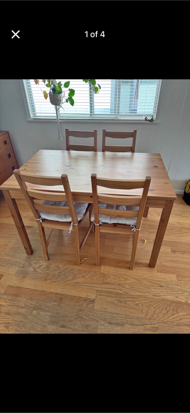 Wooden Dining Table and Chairs Set