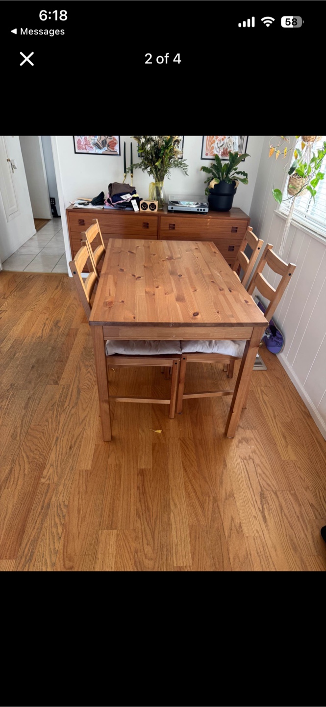 Wooden Dining Table and Chairs Set - photo 2