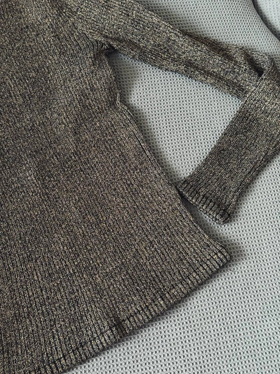 Zara Ribbed Open-Back Knit Top – Size M - photo 4